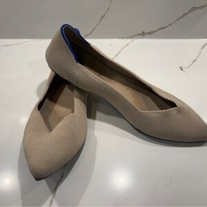 Rothy’s Taupe Neutral Pointed Toe Knit Flats